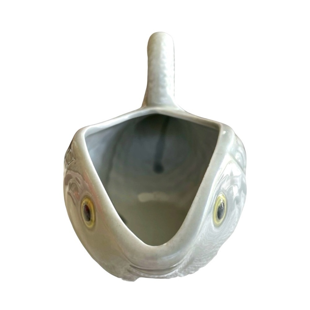 Vintage Enesco Japan Ceramic Fish Sauce Bowl | Mid-Century Koi Pitcher Style - Picture 3 of 13